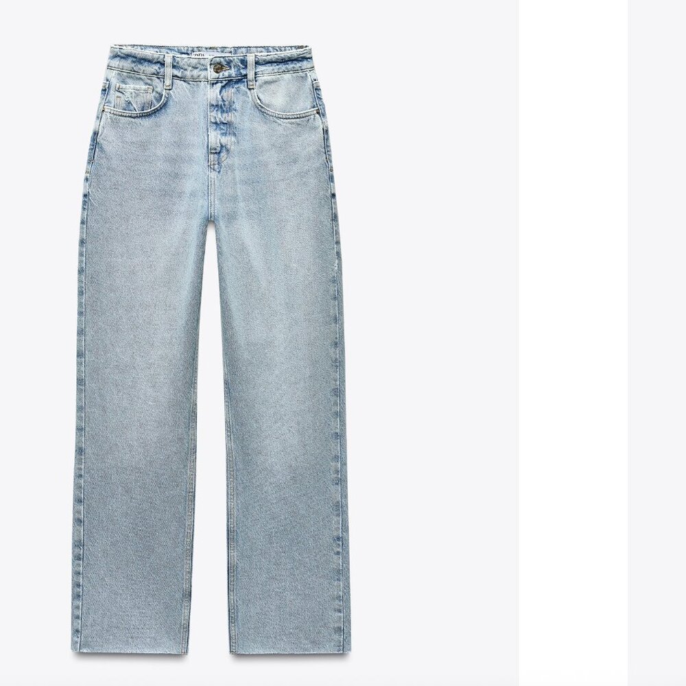 Zara high rise 1975 straight leg jeans 34 size 2 like new
